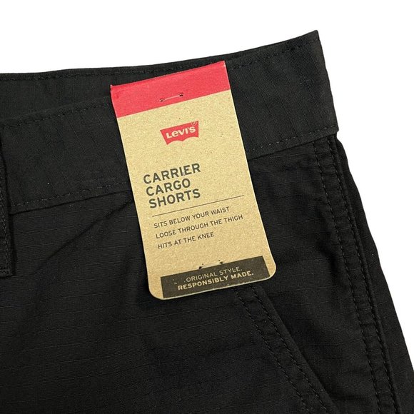 Levis Mens Carrier Cargo Shorts Size 34-36 Black Cotton Casual & Stylish Shorts - Picture 10 of 15